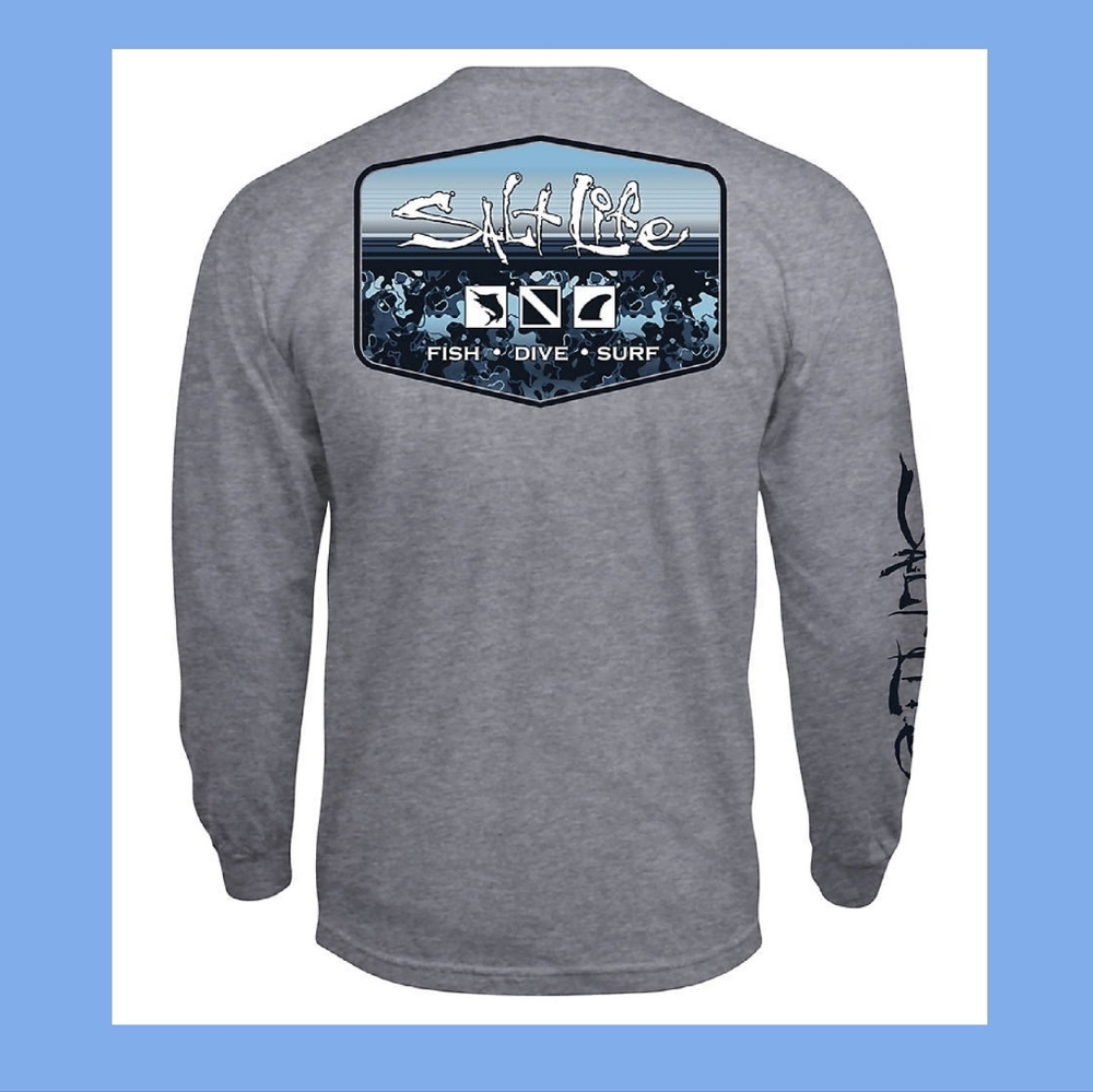 SALT LIFE LIQUID DEPTH BADGE LS SHIRT